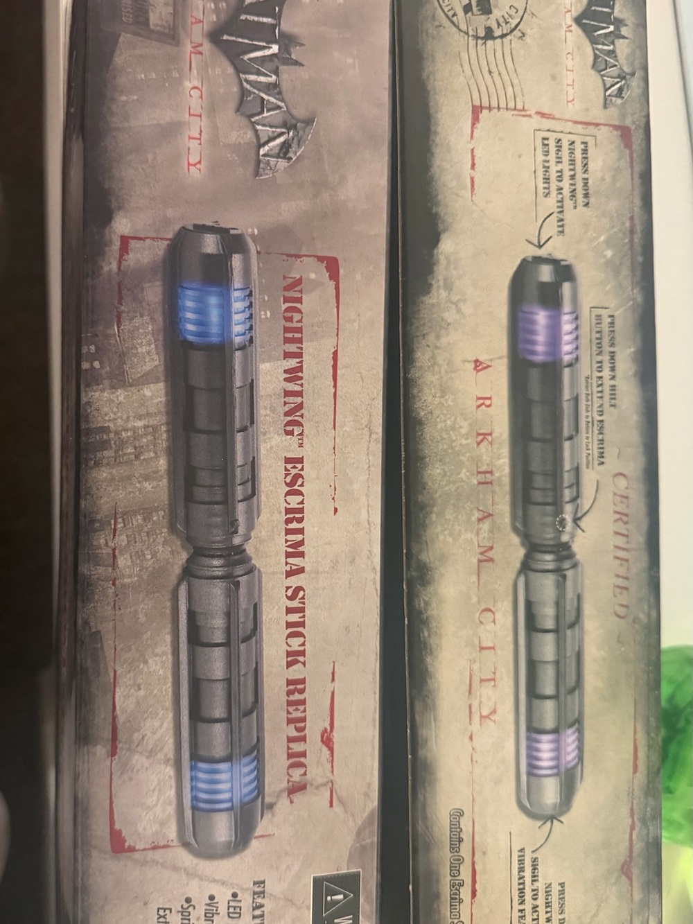 DC Nightwing Escrima Sticks Replica - Black with Blue and Purple Accents